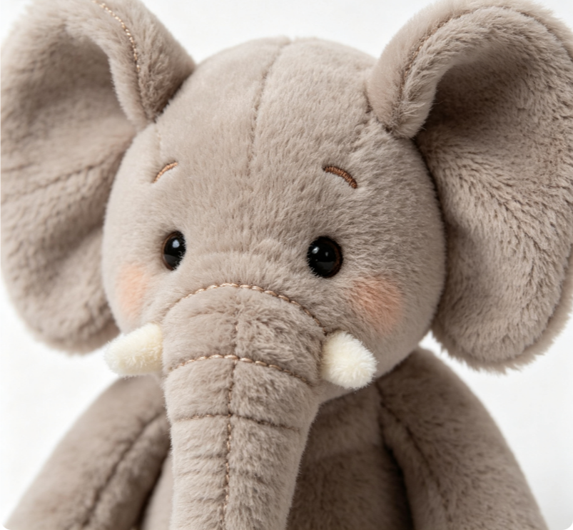 Floravyn Soft Plush Elephant Stuffed Toy, Cute Huggable Animal Plush Doll for Kids